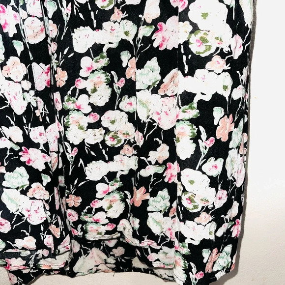 Anthropologie Pins and Needles Black Floral Print Open Back Maxi Dress Medium - Picture 5 of 13